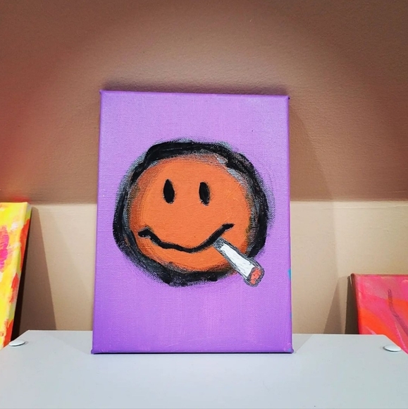 Art | Smoking Happy Face Painting